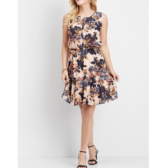 Maurices Dresses & Skirts - Maurices Vibrant Floral Tie Front Sundress Small Ruffled Boho Playful Breezy